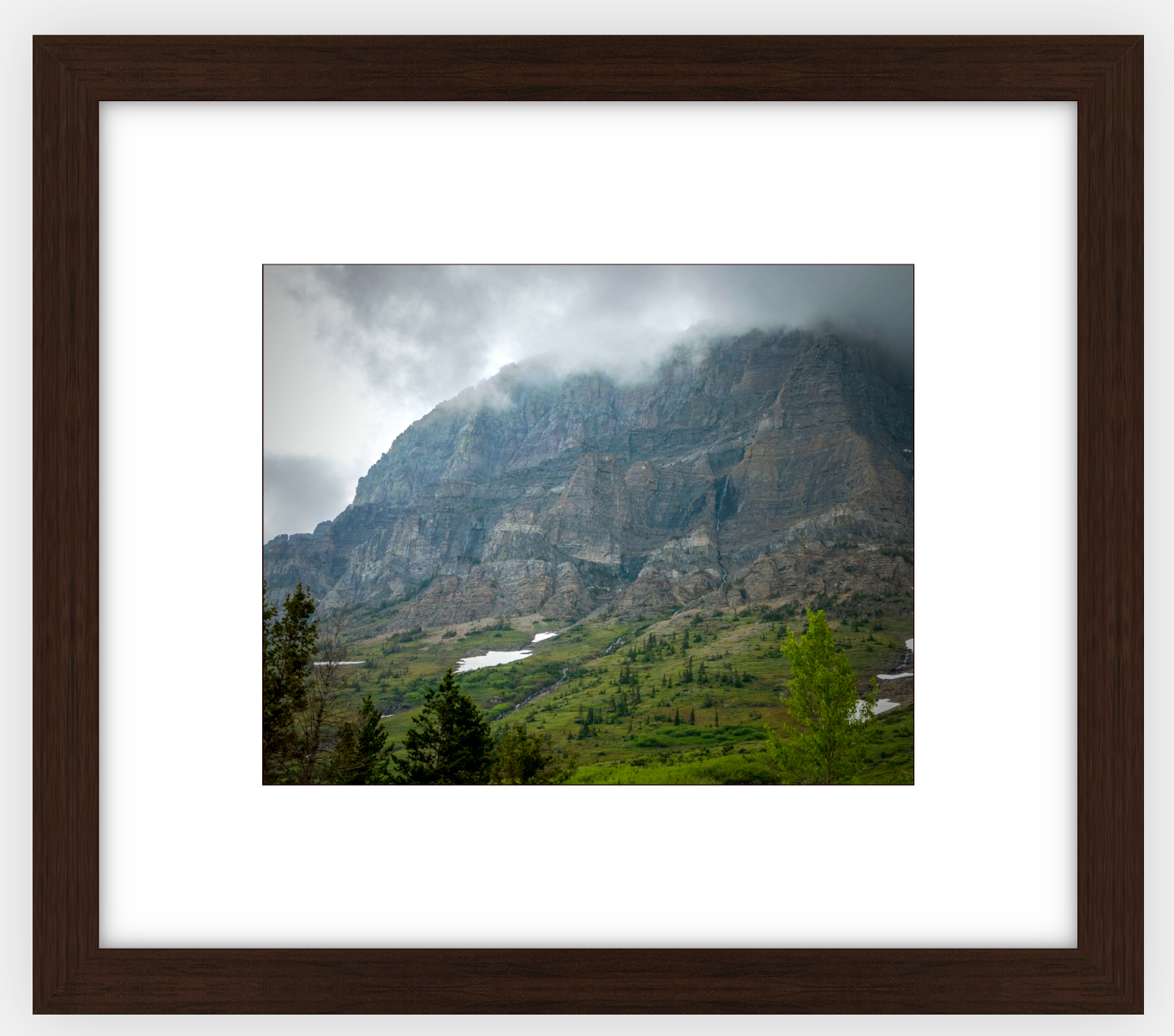 Montana Cloudy Glacier Framed Print