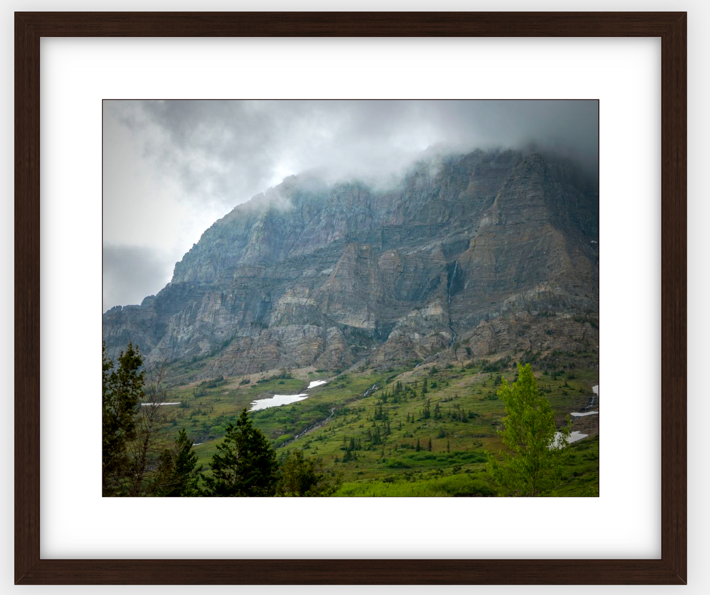 Montana Cloudy Glacier Framed Print