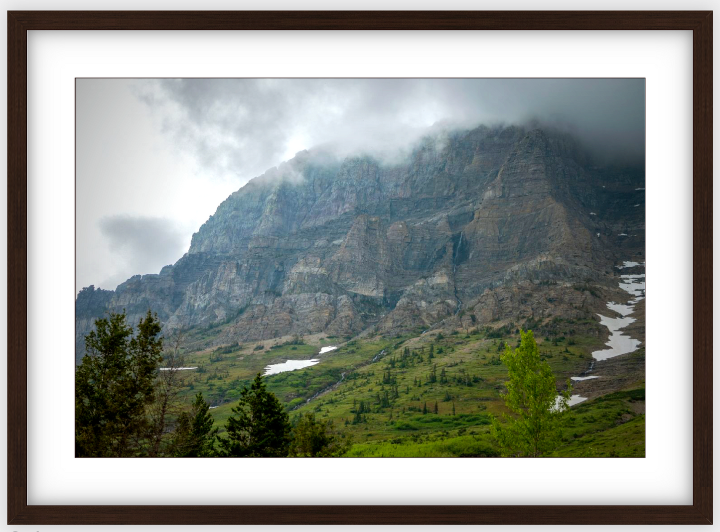 Montana Cloudy Glacier Framed Print