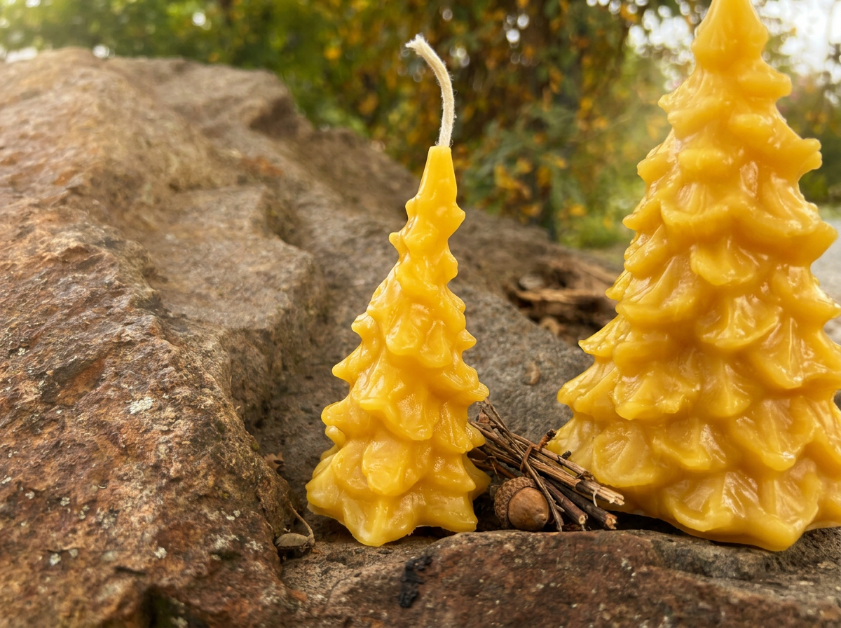 Small Christmas Tree 3.5" Beeswax Candle