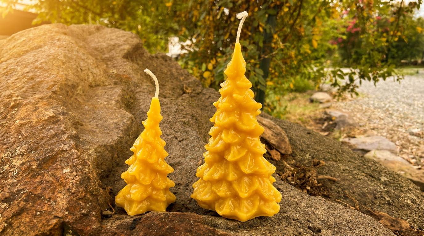 Small Christmas Tree 3.5" Beeswax Candle