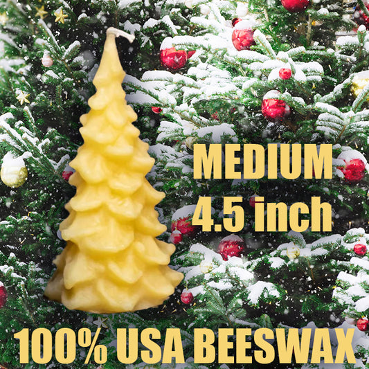 Medium Christmas Tree 4.5" Beeswax Candle