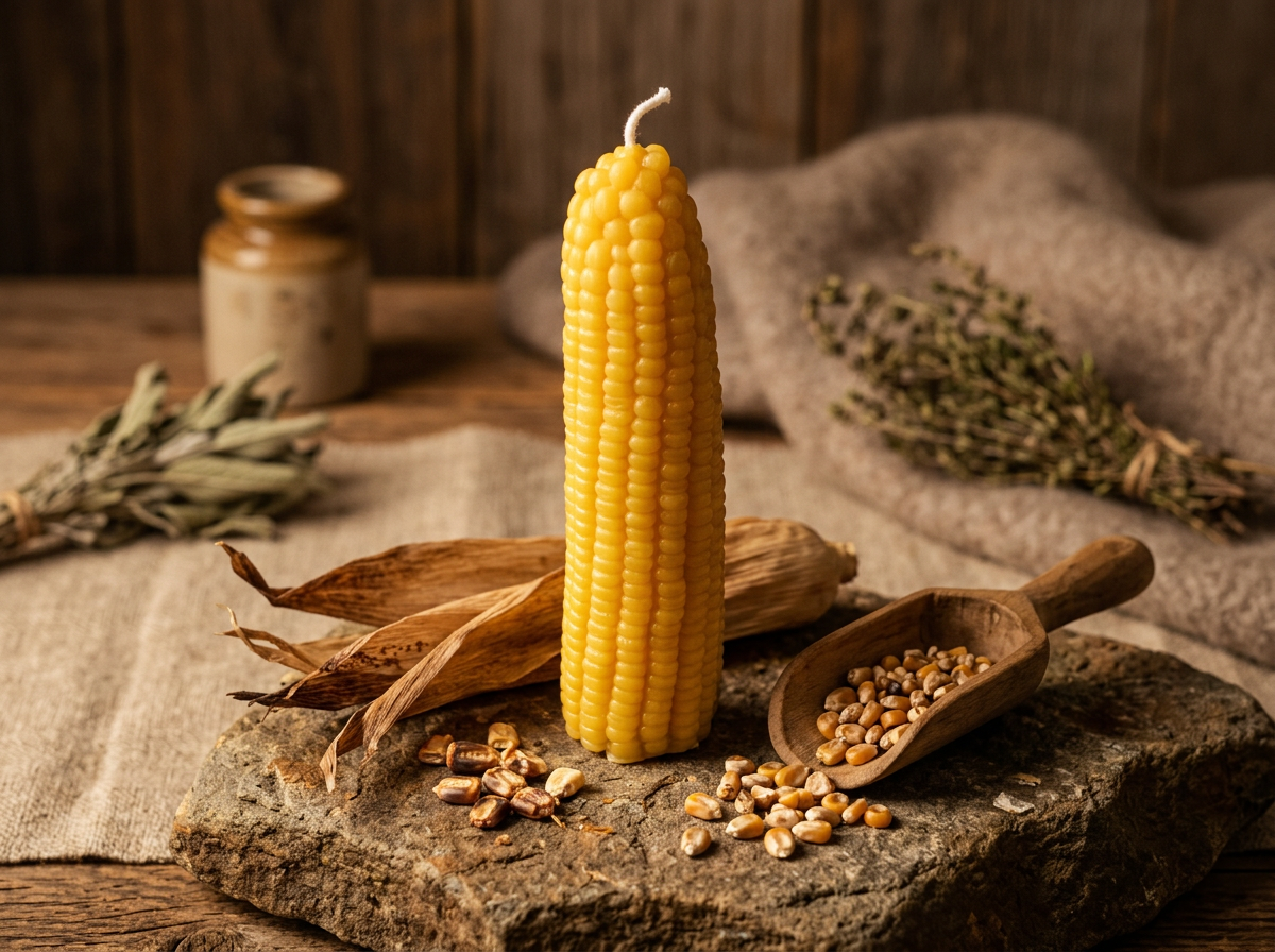Corn Cob Pure Beeswax Candle