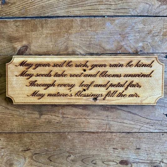 Garden Blessing Sign  - Made in USA with American Cedar
