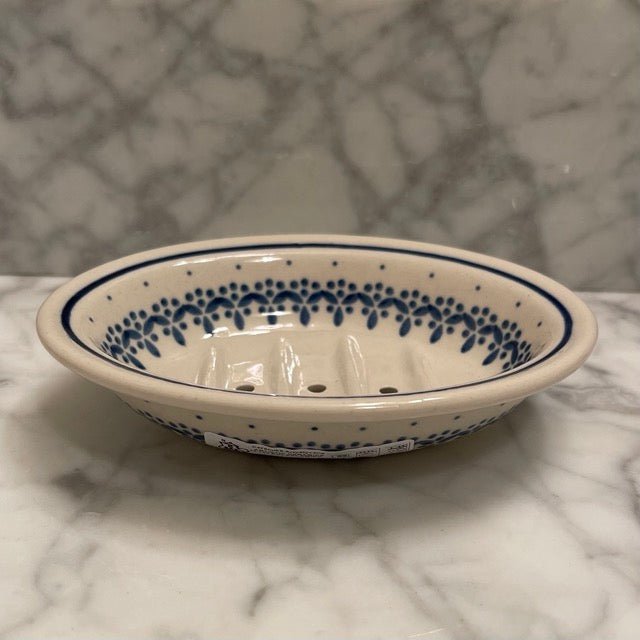 Hand-painted Polish Floral Ceramic Soap Dish - Vine