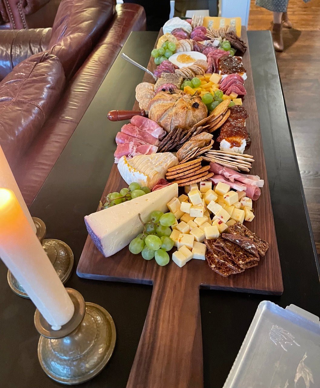 Long American Walnut Charcuterie Board - Vintage Style Long French Breadboard
